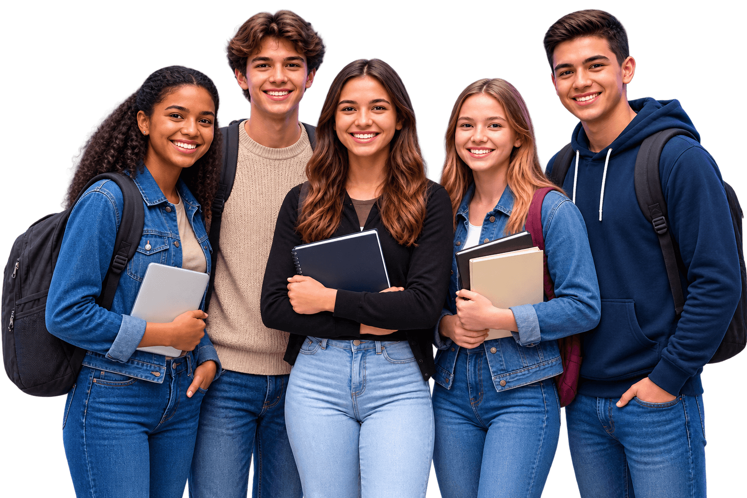 Grupo de jovens estudantes do Ensino Médio
